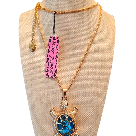 Betsey Johnson Jewelry - Betsey Johnson Gold and Blue Crystal Necklace